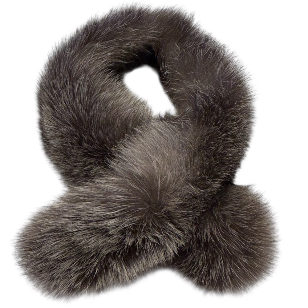 🇨🇦 Canadian Gorgeous Silver Fox Fur Scarf